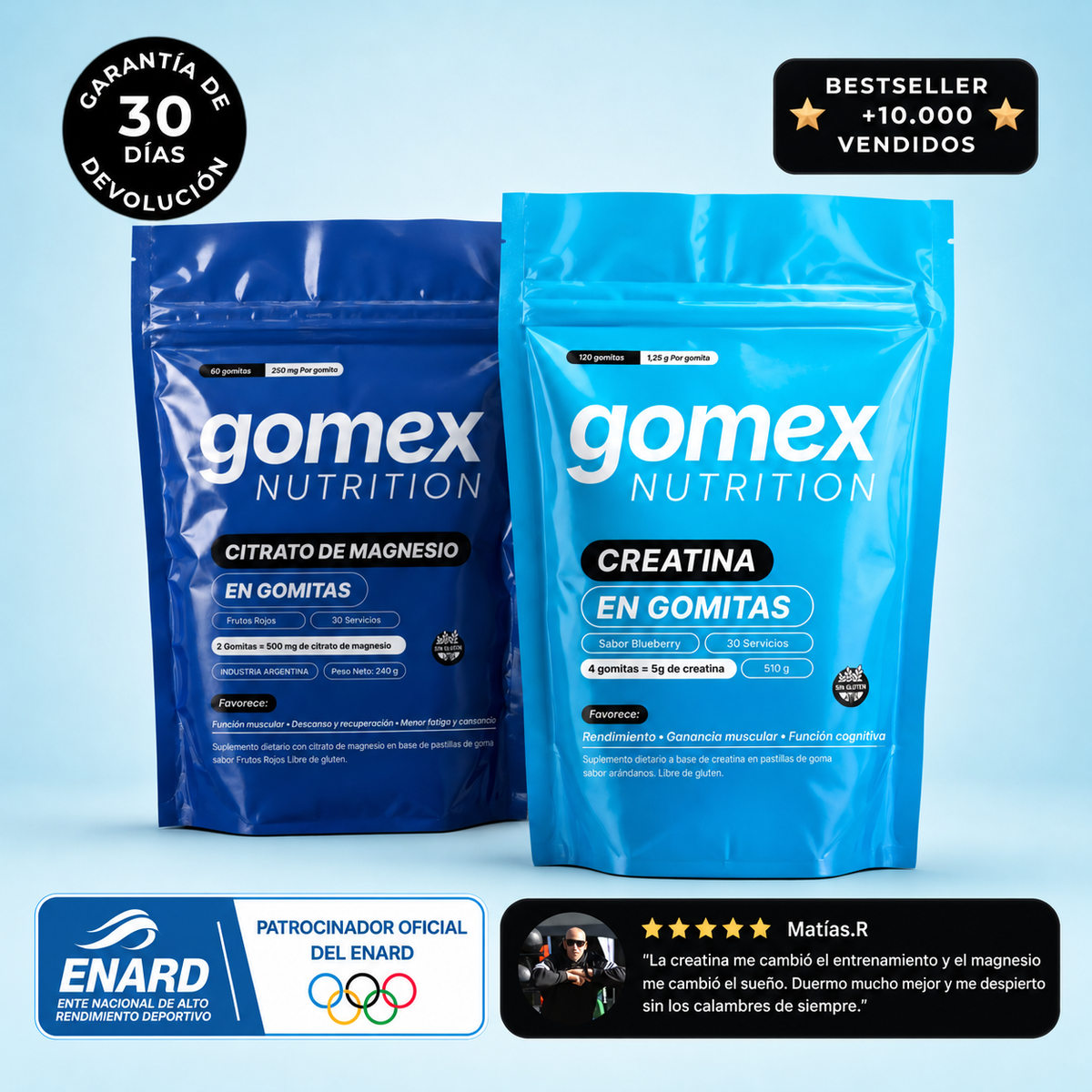 Creatina + Magnesio en Gomitas GOMEX